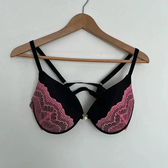 La  senza Black and pink front attach magnet bra size 36D - Picture 2 of 7